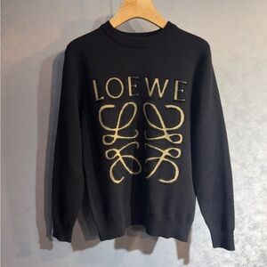 Loewe Black and Gold Crew Neck Sweater